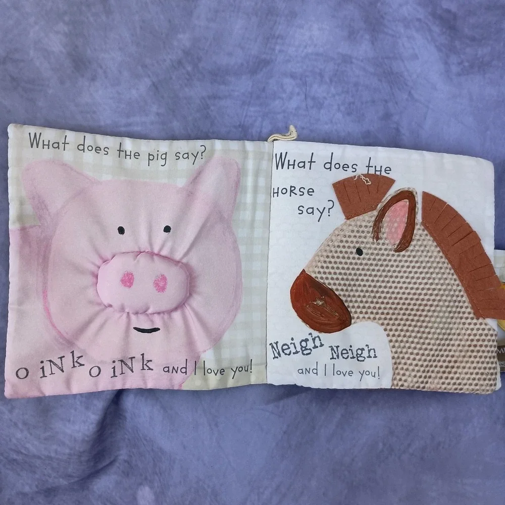 Demdaco Farm Animals Soft Baby Sensory Activity Fabric Book